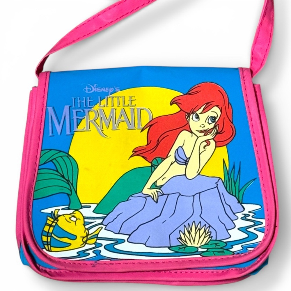 Vintage Little Mermaid flounder bag purse flap crossbody Ariel flounder